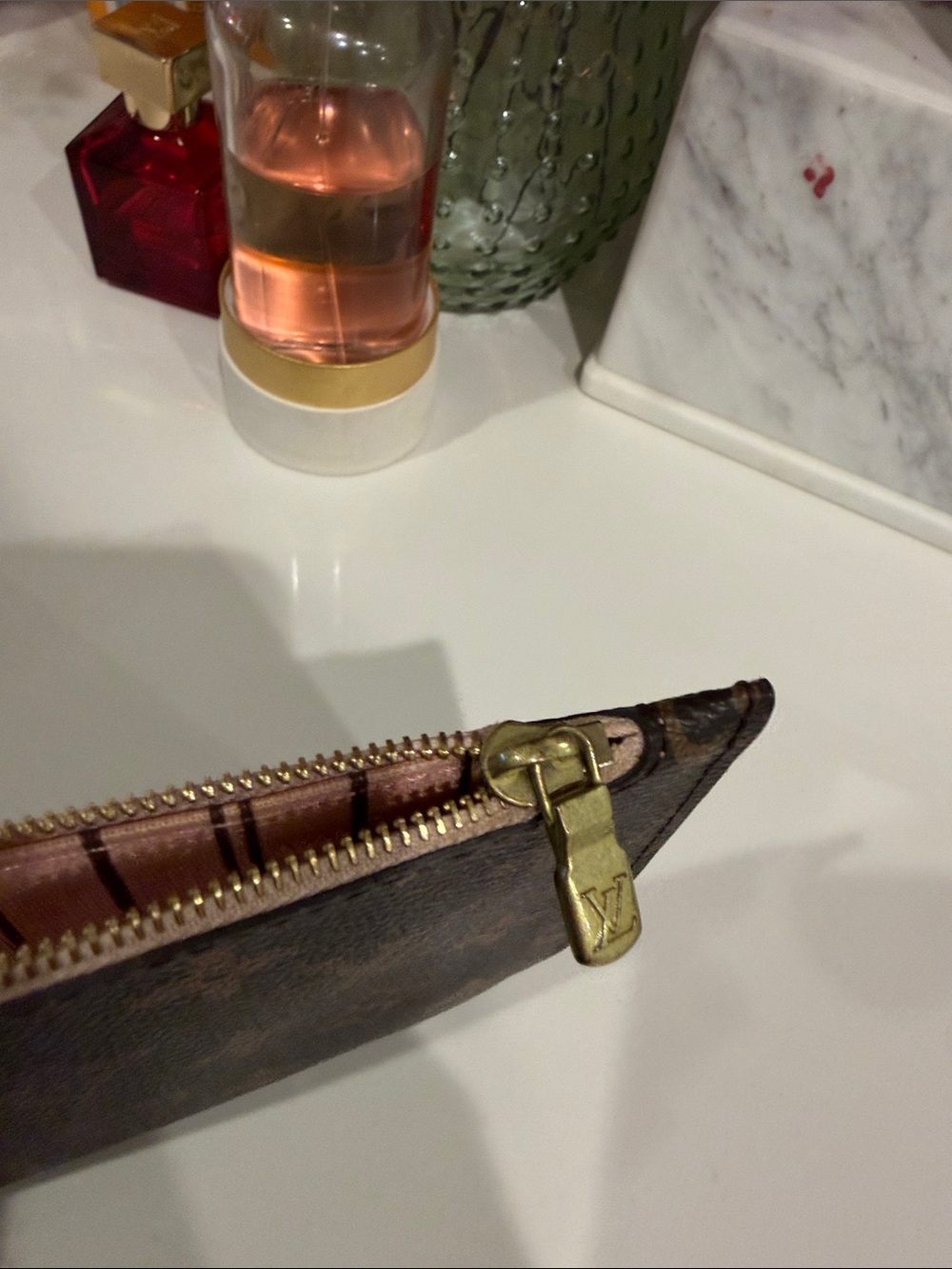 Louis Vuitton Monogram Canvas Wristlet Pouch - Dark Brown & Tan - Picture 3 of 8